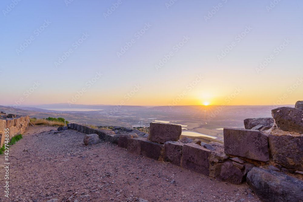 Sunrise view of the crusader Belvoir Fortress
