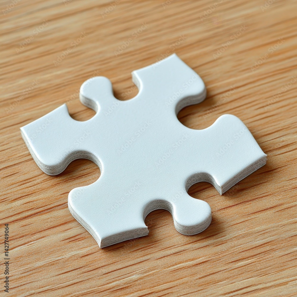 Obraz premium Missing Puzzle Piece on Wooden Surface