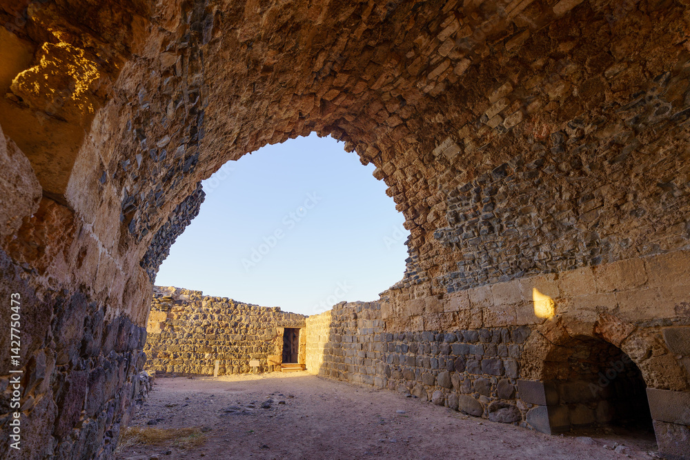 Sunrise view of the crusader Belvoir Fortress