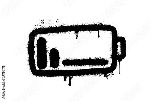 Hand drawn battery illustration using graffiti art