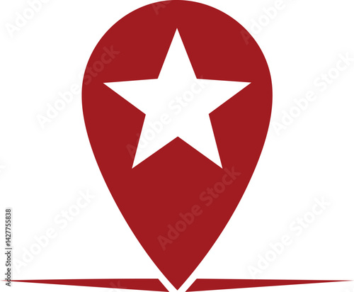 Free Download Modern Vector Concept of a Map Application Element with Clean Lines, Crimson Color, and Bold Navigation Marker in Minimal Style - GFXLoad