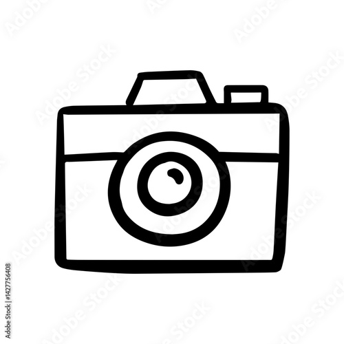 Camera doodle vector icon