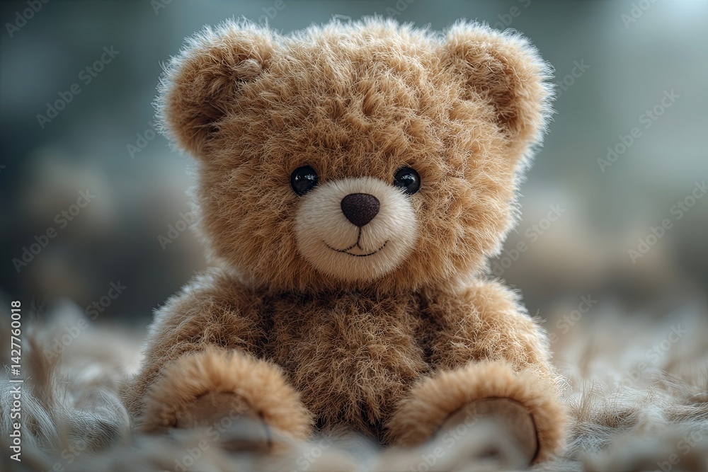 A Soft Fluffy Teddy Bear Smiling Innocently Towards the Viewer A Soft Fluffy Teddy Bear Smiling Innocently Towards the Viewer