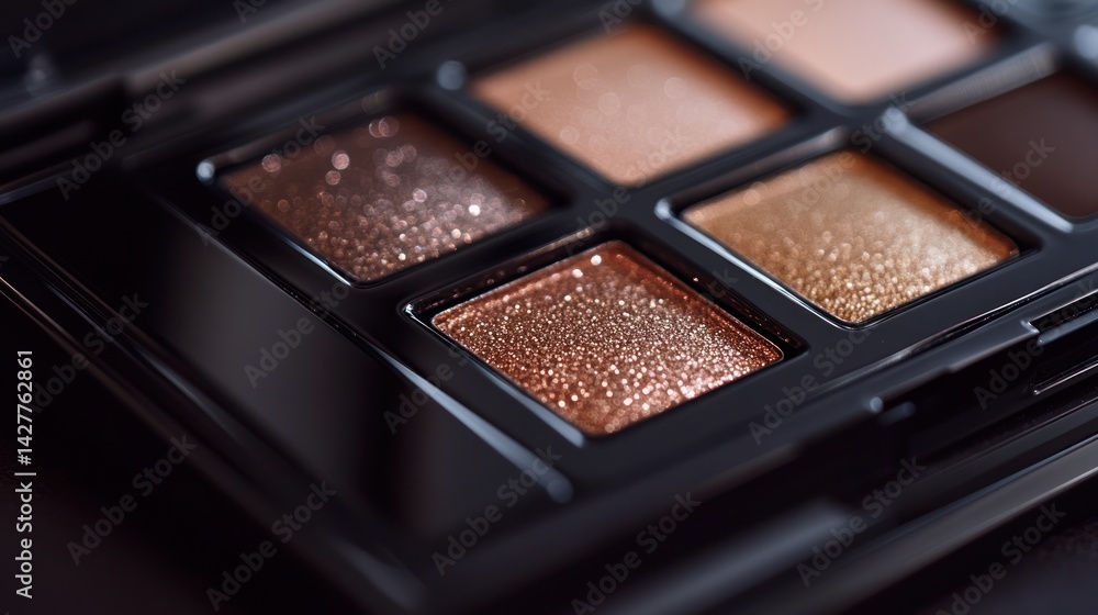 Shimmering Elegance: A Close-Up of a Luxurious Eyeshadow Palette