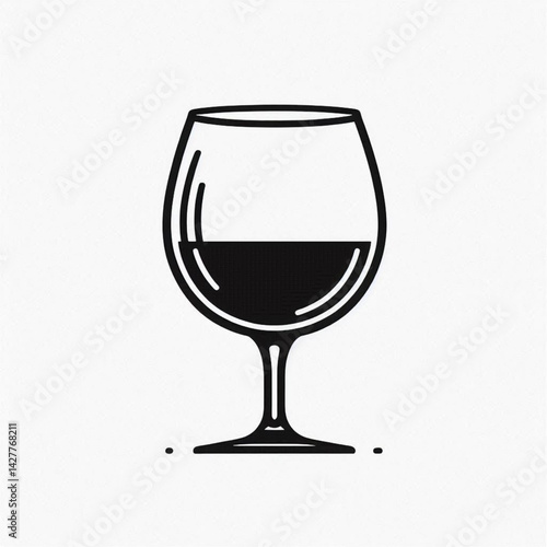 Silhouette Vector of a Glass on White Background