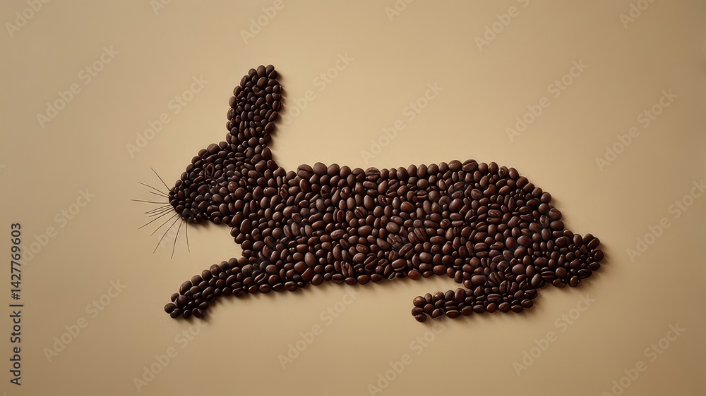Obraz premium The coffee beans with the shape of rabbit