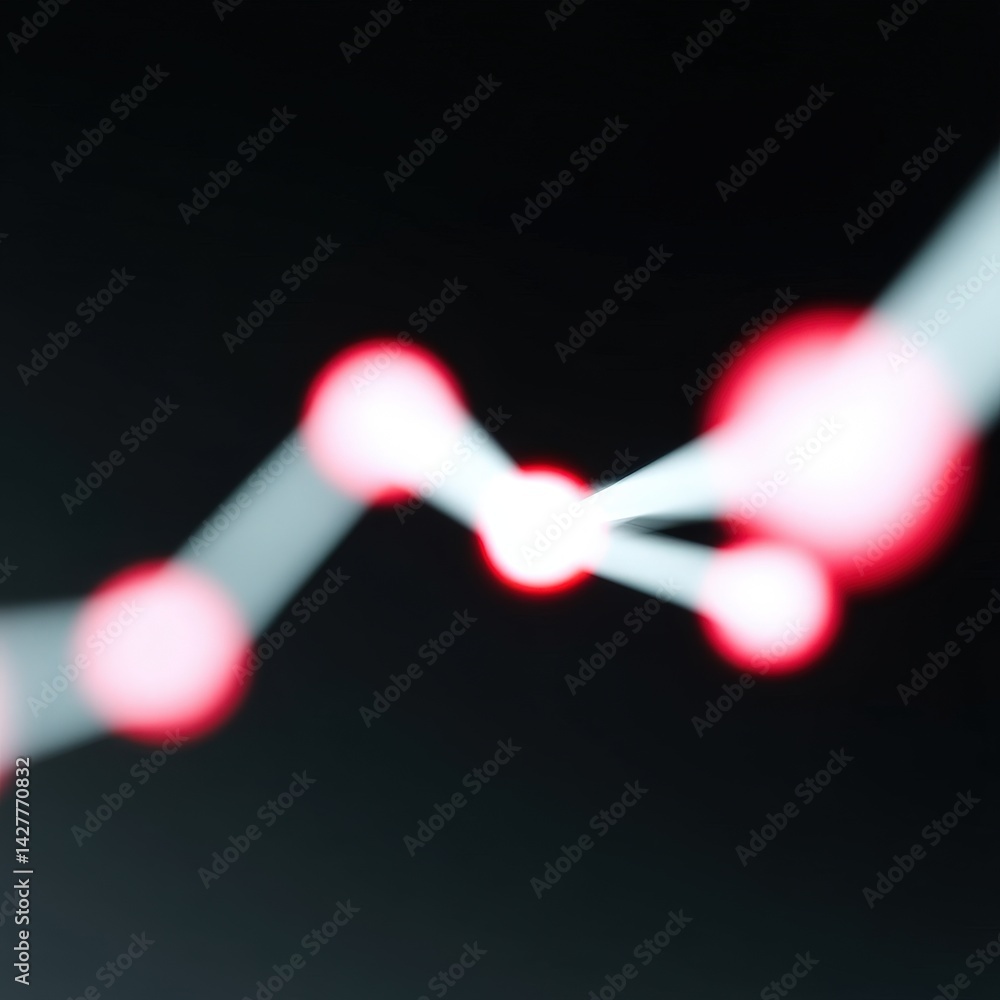 Abstract digital business network with glowing data nodes, futuristic style