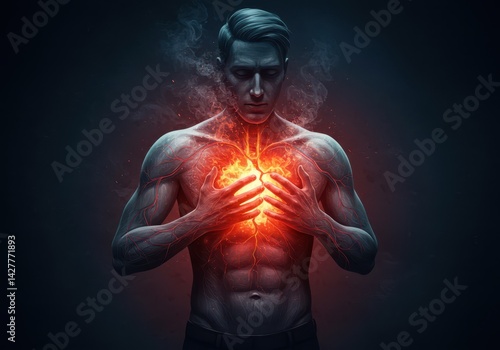 Heart Attack Concept Illustration – Medical Emergency and Cardiovascular Health Awareness