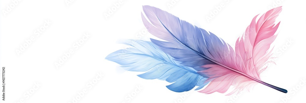Delicate, pastel-hued feathers Delicate, pastel-hued feathers