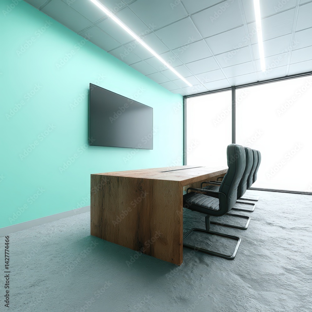 Smart boardroom with floating 3D data models