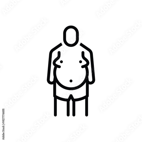 Black line icon for fat belly