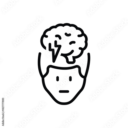 Black line icon for stroke