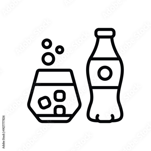Black line icon for soda