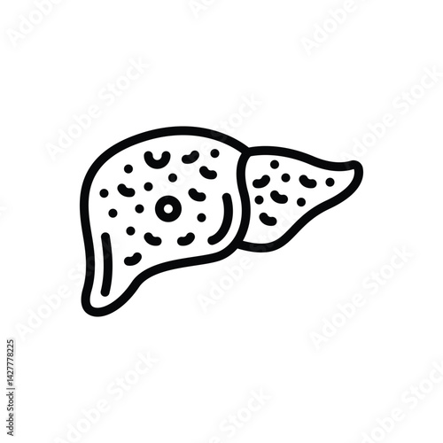 Black line icon for cirrhosis