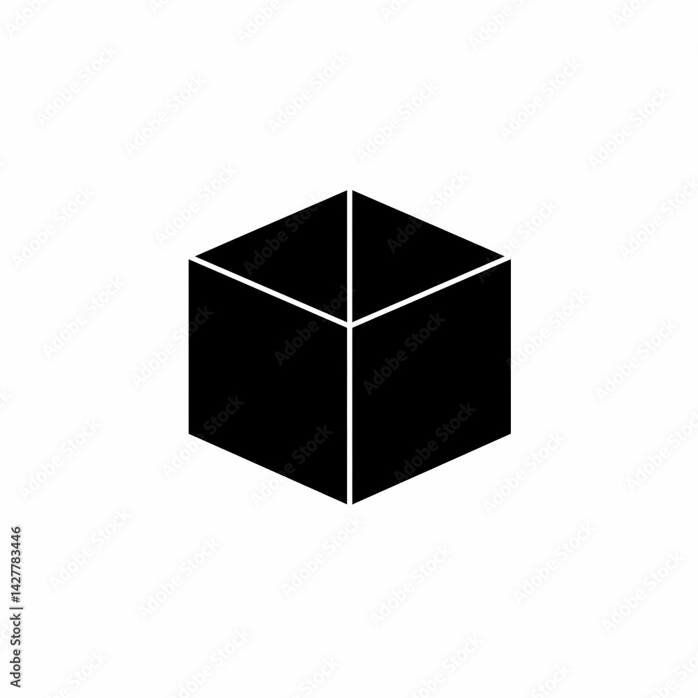 A black and white silhouette of a box. A black and white silhouette of a box.