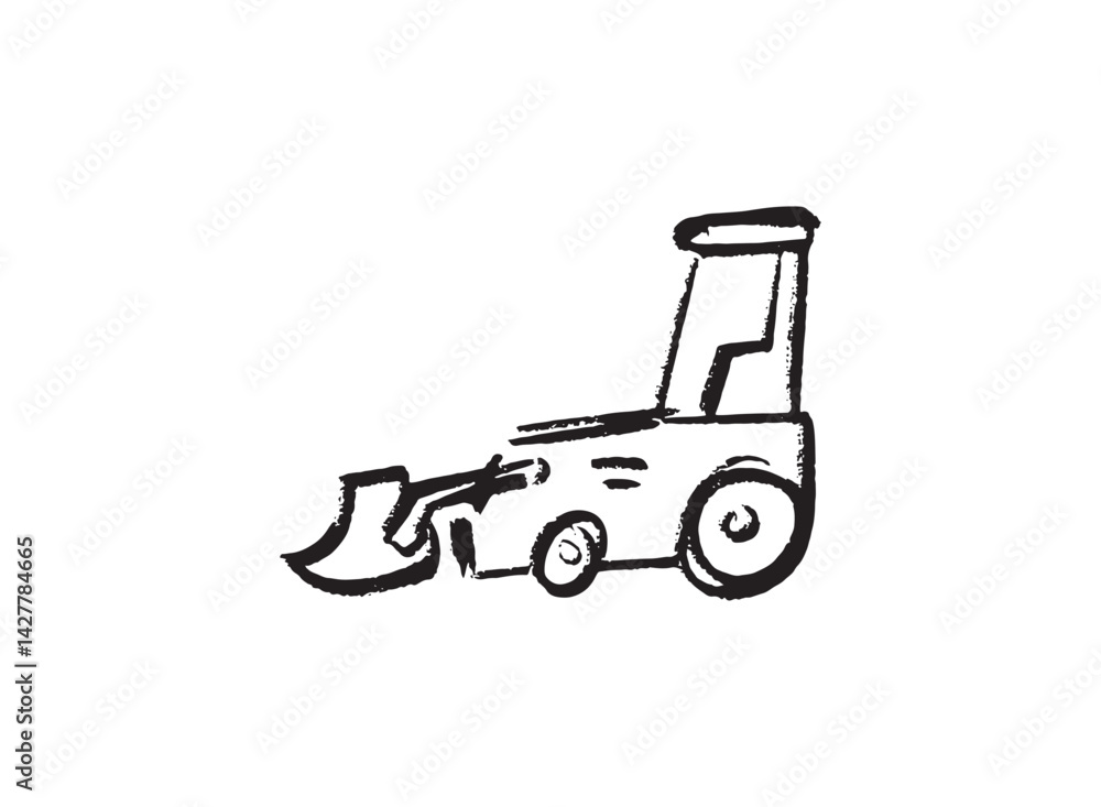 Fototapeta premium Set icon of an Industry Loader Doodle Handdrawn