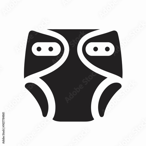 very simple flat and single minimalist Diaper Silhouettes in black on a white background