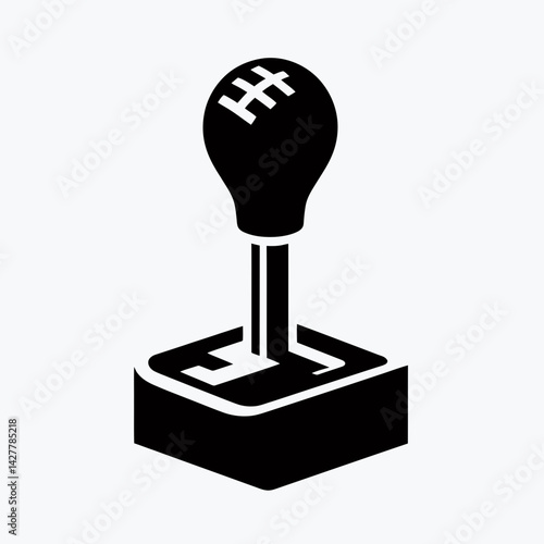 very simple flat and single minimalist Gear Shift Silhouettes in black on a white background