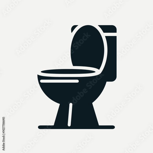 very simple flat and single minimalist Potty Chair Silhouettes in black on a white background