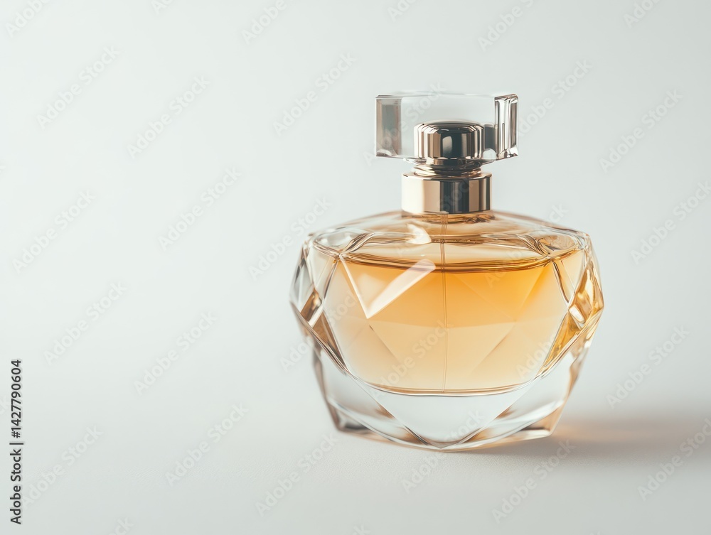 a luxurious perfume for women glass bottle on a clean white background