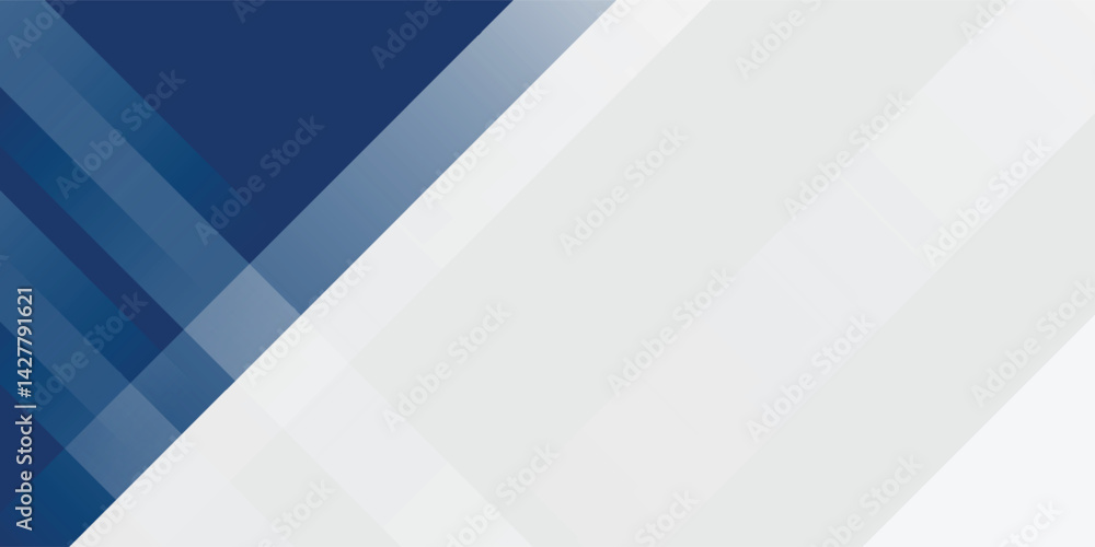 White and blue modern abstract wide banner with geometric shapes. Dark blue and white abstract background. Vector illustration White and blue modern abstract wide banner with geometric shapes. Dark blue and white abstract background. Vector illustration
