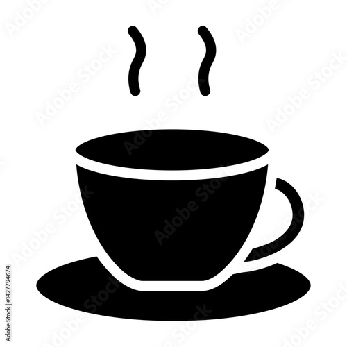 Tea Cup Vector Glyph Icon Design