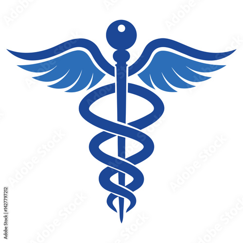caduceus medical symbol on white background