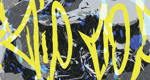 Abstract Grunge Graffiti Comic Style Background Vibrant Fluid Forms and Multi-Color Geometric Graffiti Shapes for Trendy Modern Design