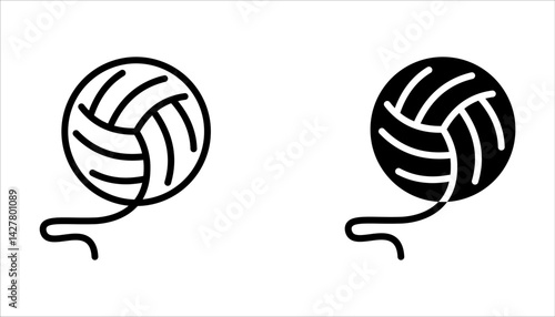yarn ball vector icon set, balls of yarn knitting on white background