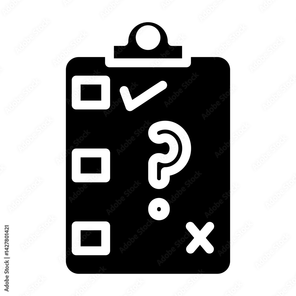 Quiz Vector Glyph Icon Design Quiz Vector Glyph Icon Design