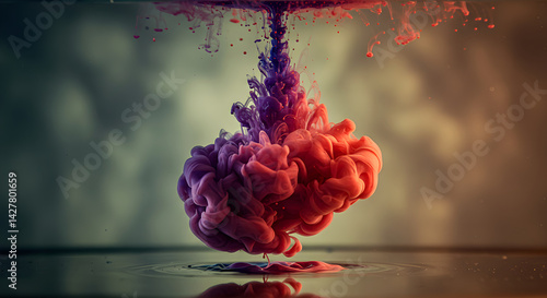 Abstract Explosion Of Color In Water Creates A Mesmerizing Visual Display