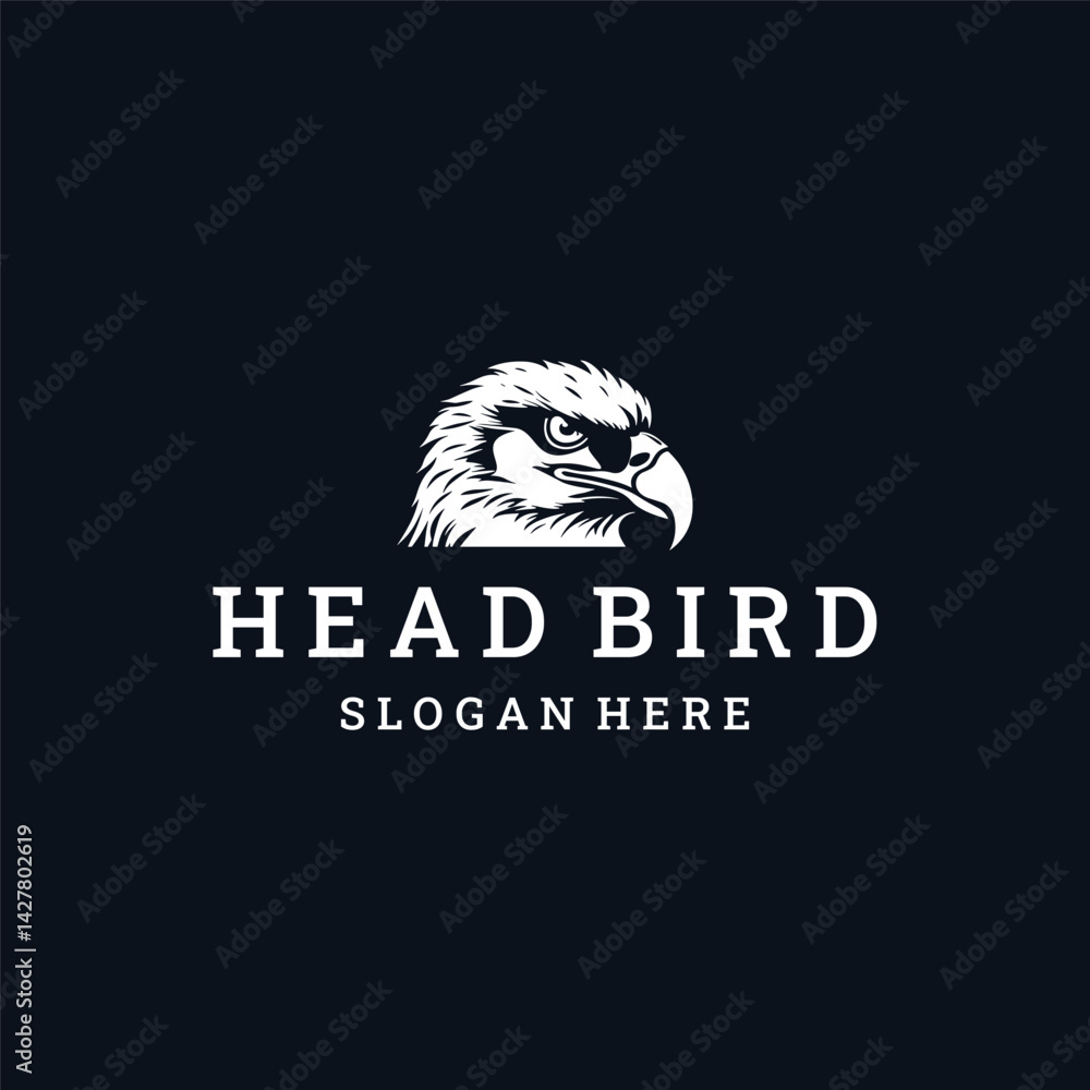 Naklejka premium Head bird logo vector icon illustration