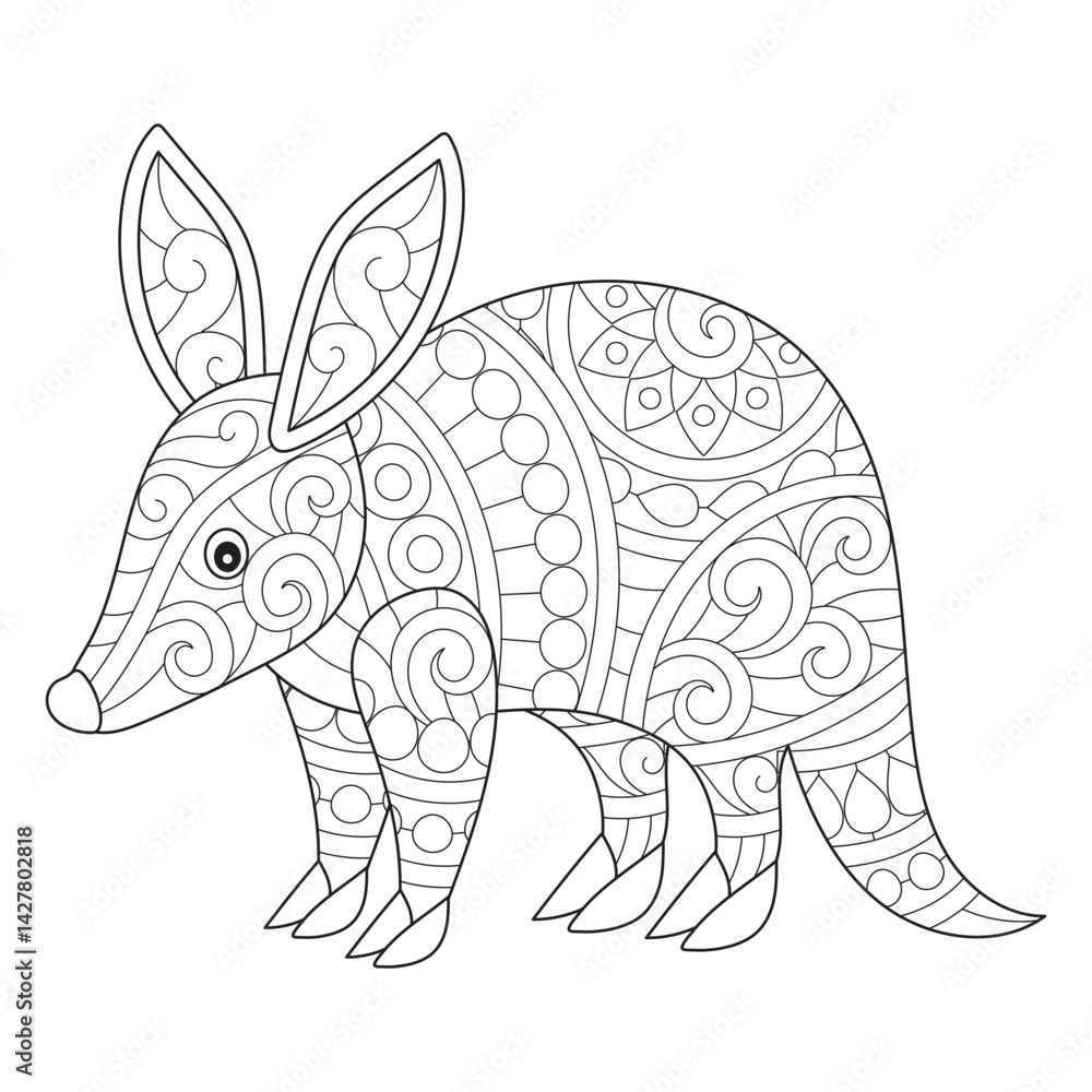 Intricate Armadillo Coloring Page Intricate Armadillo Coloring Page