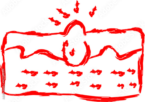 acne icon in scribble style. red line scribble icon
