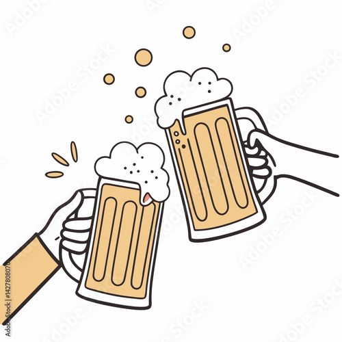 AI vector file of clinking beer mugs on white background – perfect for digital downloads, microstock, and creative graphic design use.







