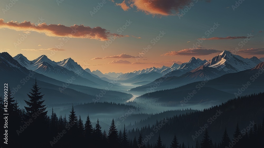 Obraz premium sunrise in the mountains