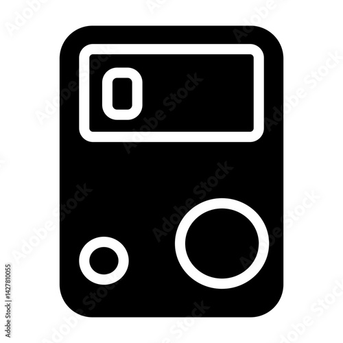 Digital Counter Vector Glyph Icon Design