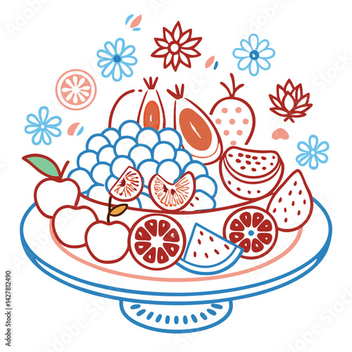 Colorful vegetables and fruits vegan food in rainbow colors Medium pile of assorted fresh and bright fruit Fruits Icons – A huge set includes 78 types of colorful fruits with names. The icons were dra