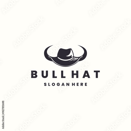 Bull hat logo vector icon illustration