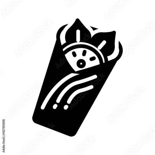 Vector solid black icon for Wraproll