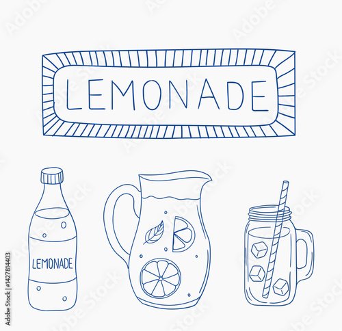 Enjoy refreshing lemonade in various containers with cheerful designs