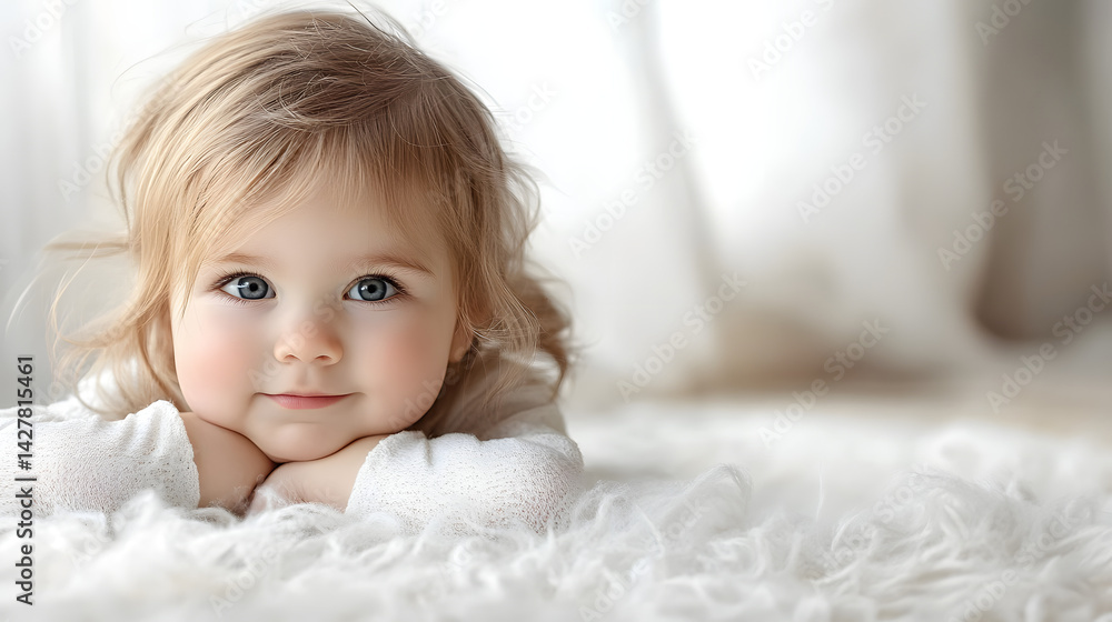 Candid baby portrait indoor studio photography soft lighting close-up pure innocence Candid baby portrait indoor studio photography soft lighting close-up pure innocence