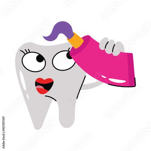 Tooth paste vector Sticker. Eps 10 file