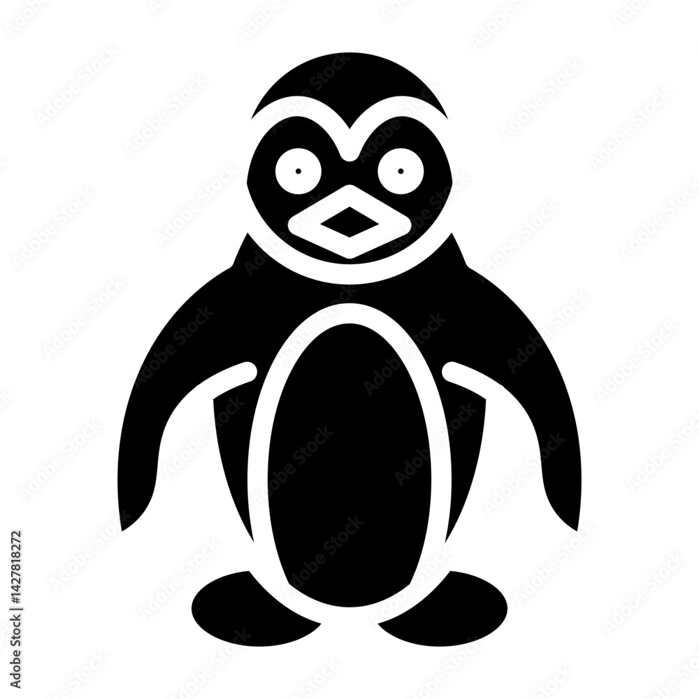 Fototapeta premium Penguin Waddling Vector Glyph Icon Design