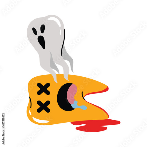 Dead tooth vector Sticker. Eps 10 file