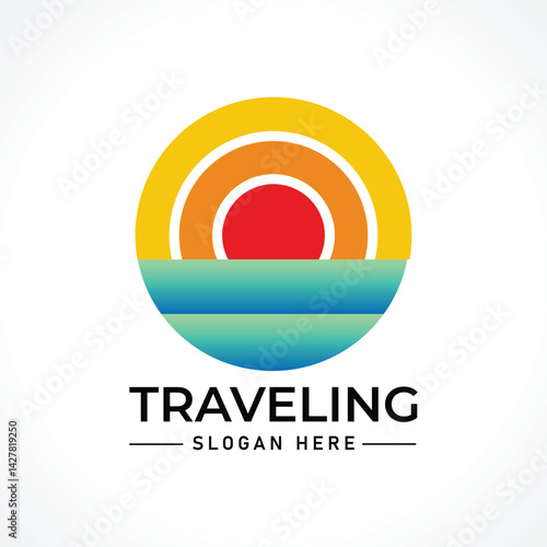 Traveling tour holiday trip summer logo
