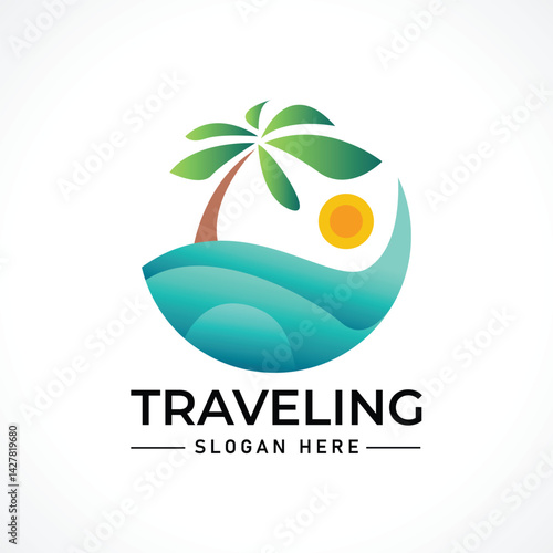 Traveling tour holiday trip summer logo
