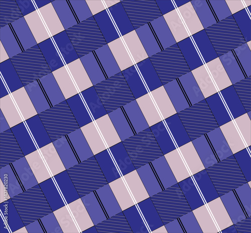 Blue tartan plaid patterns perfectly aligned repeating designs for prints and web backgrounds
