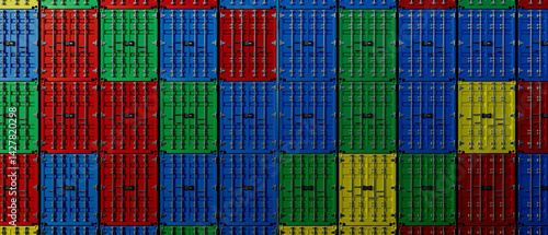 Obraz na płótnie A row of containers with different colors w salonie