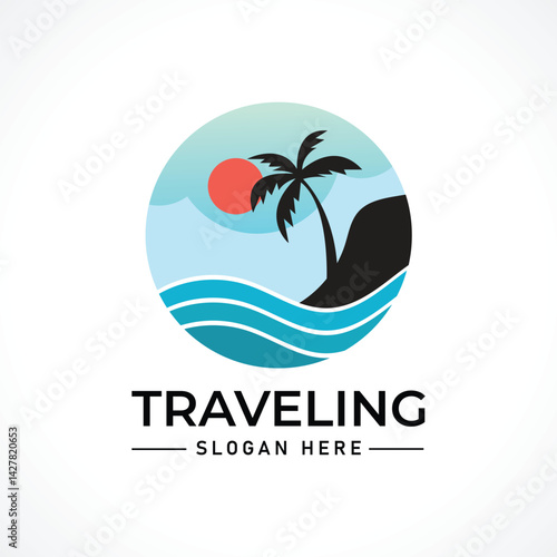 Traveling tour holiday trip summer logo
